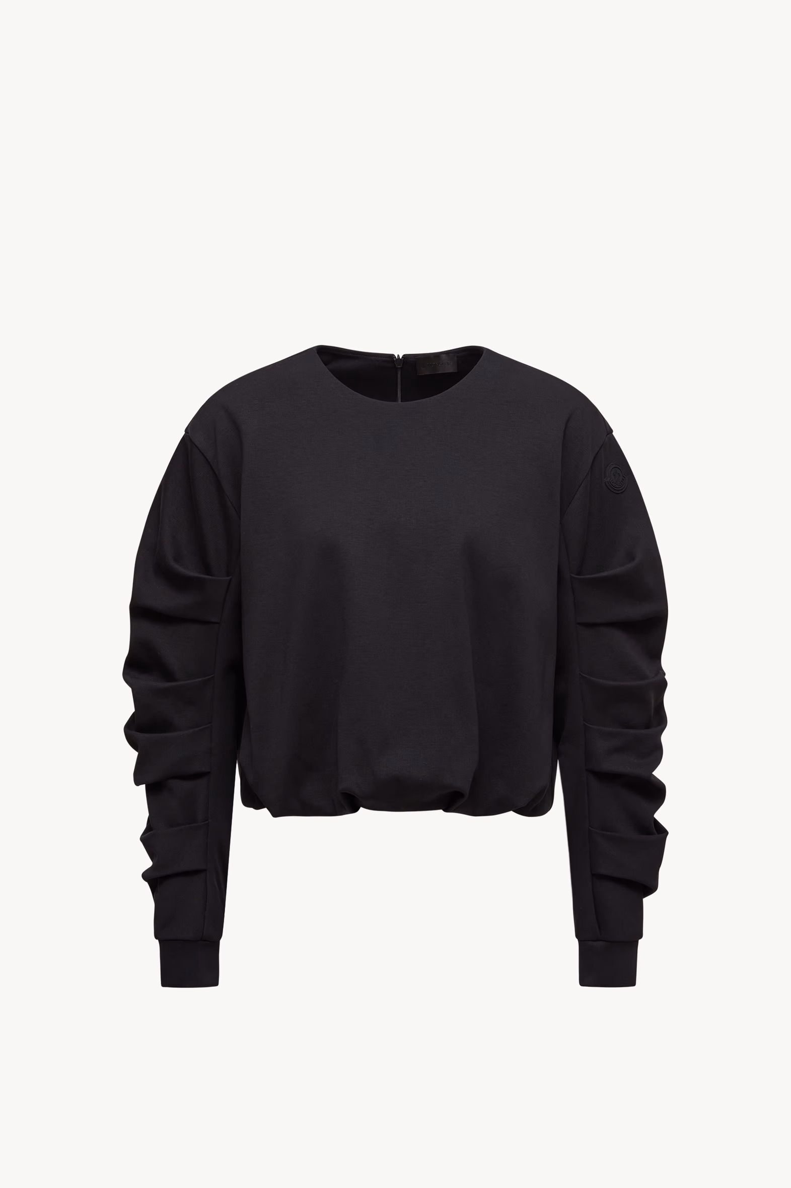 Cotton Pleated Sweatshirt Women Black Moncler 2
